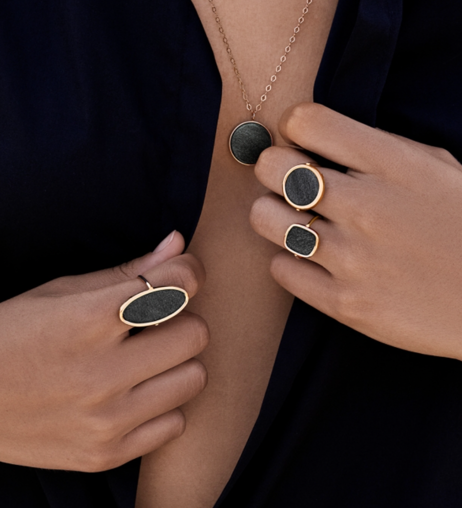 The Ginette Elipse Obsidian Ring