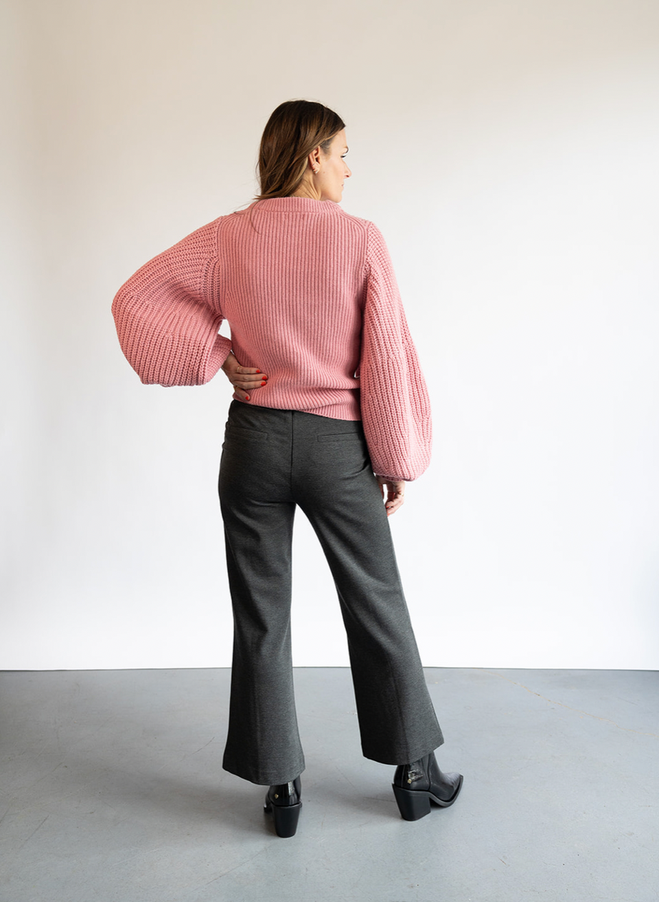 The STAUD Aura Sweater in Damask Pink