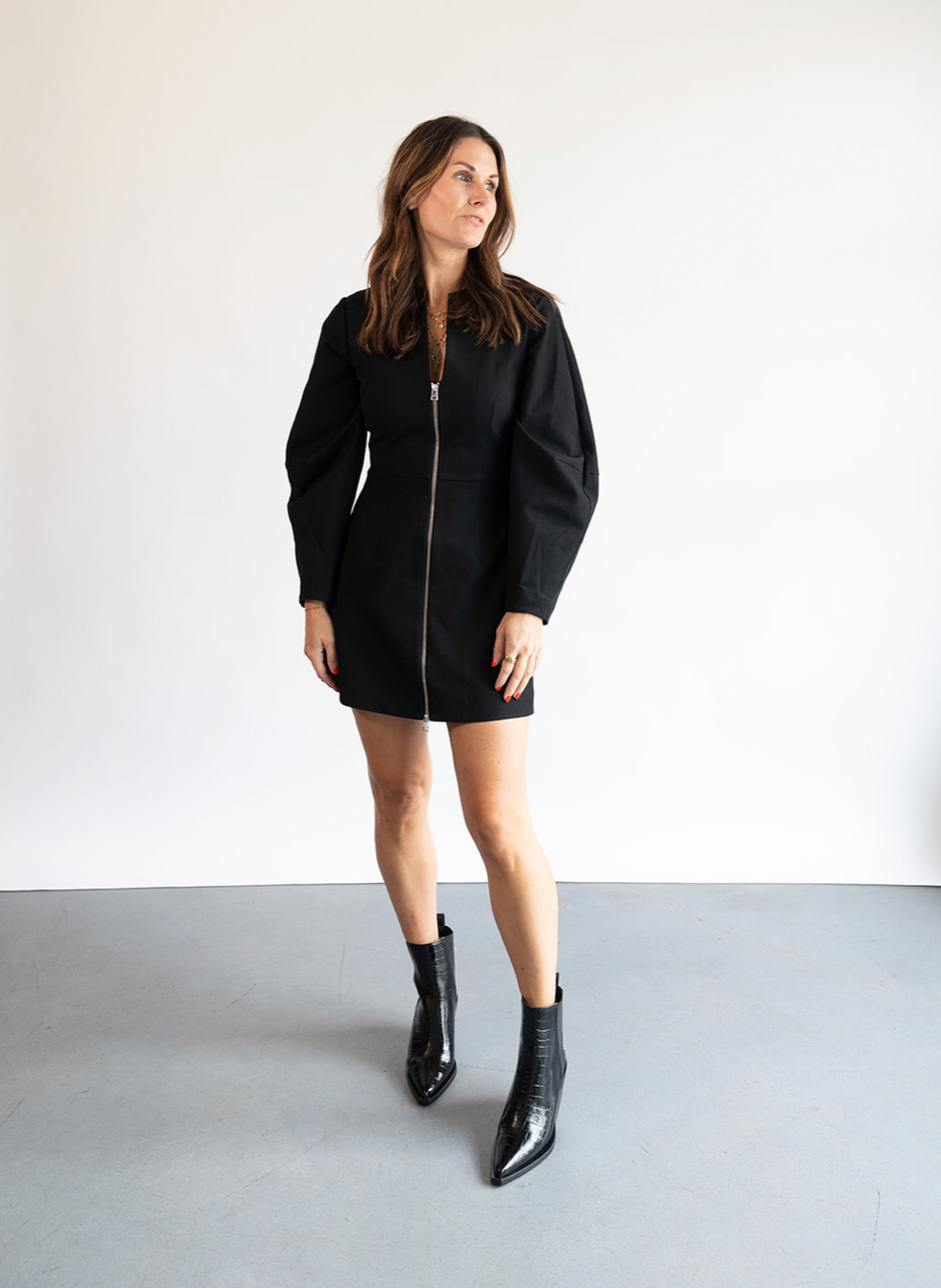 The STAUD Mini Katja Dress in Black