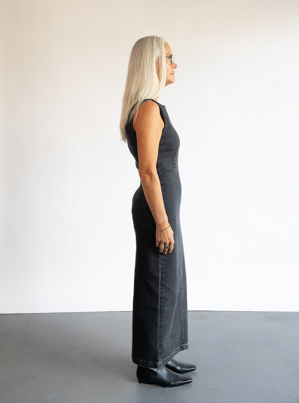 The Mother Denim Swerve Dress in Up in Smoke | Shop Eleanor