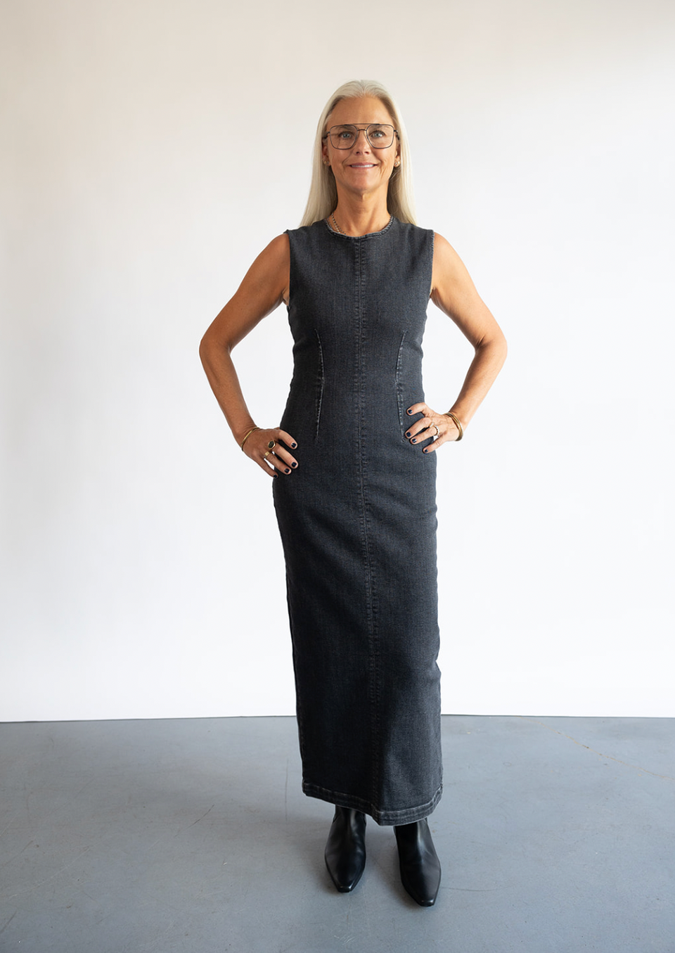 The Mother Denim Swerve Dress in Up in Smoke | Shop Eleanor