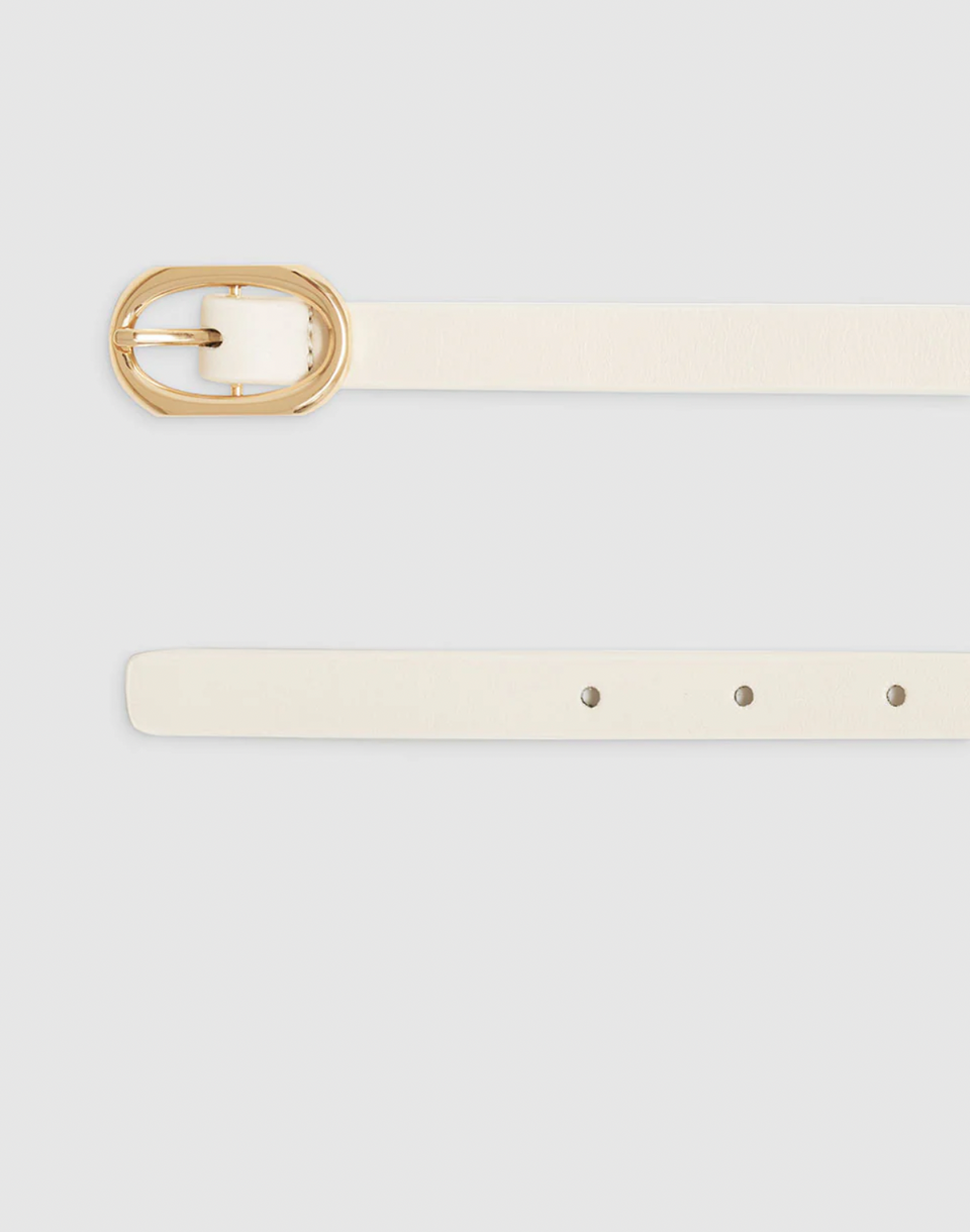 The Anine Bing Mini Signature Belt in Ivory