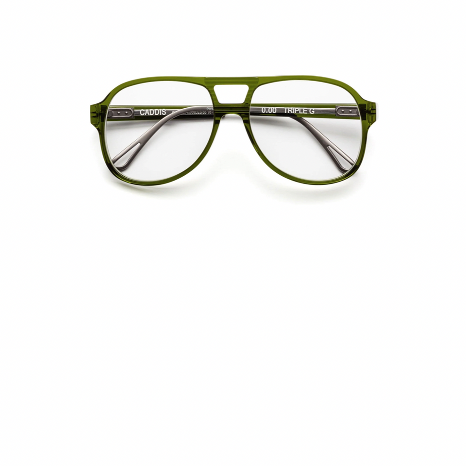 The Caddis Eyewear Triple G Frames in Heritage Green