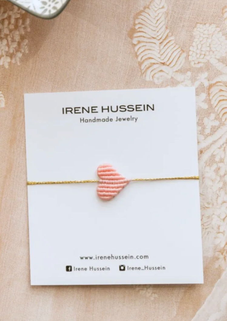 The Irene Hussein Heart Bracelet in Pink