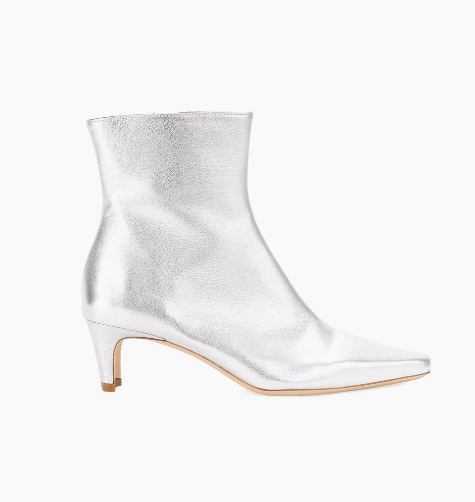 The STAUD Wally Ankle Boot in Silver