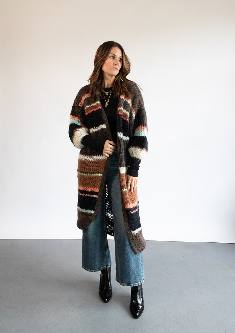 The Maiami Stripes Galore Coat in Chocolate  