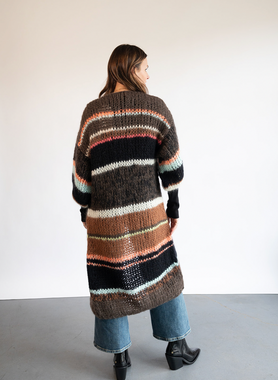 The Maiami Stripes Galore Coat in Chocolate  