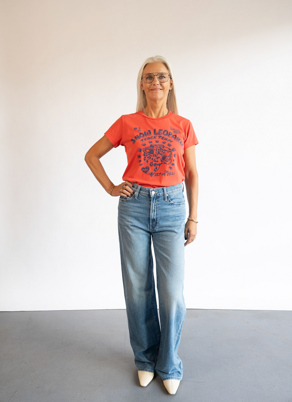 The Mother Denim Boxy Goodie Tee in Fast As Hell 