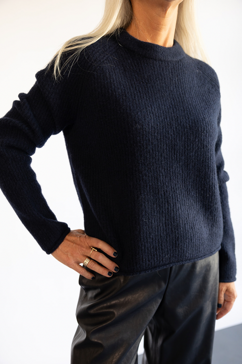 The Velvet Gigi Sweater in Ink | Shop Eleanor