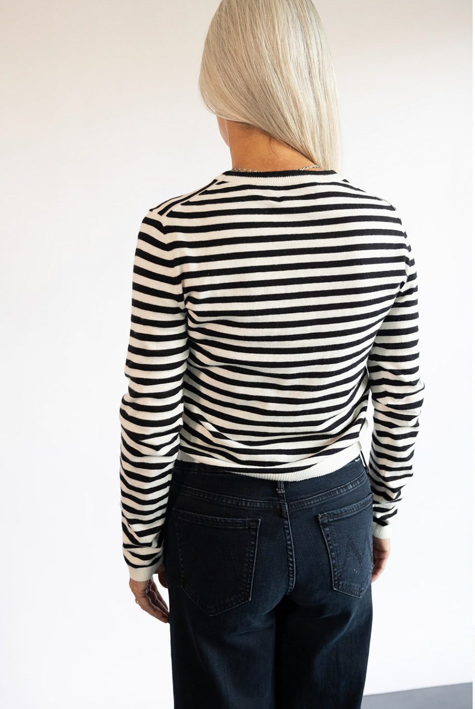 The Velvet Roxy Striped Sweater in Milk/Black