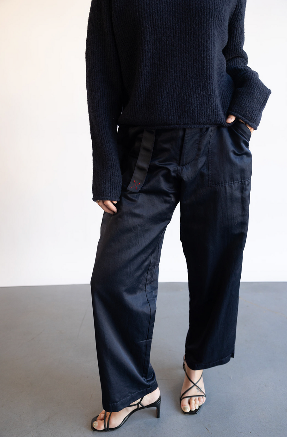 The Brazeau Tricot Utility Trouser in Inkwell | Shop Eleanor