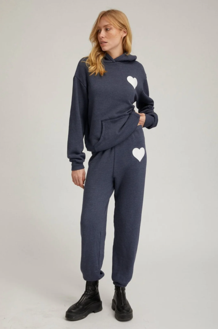 The SPRWMN Heart Sweatpants in Navy | Shop Eleanor 