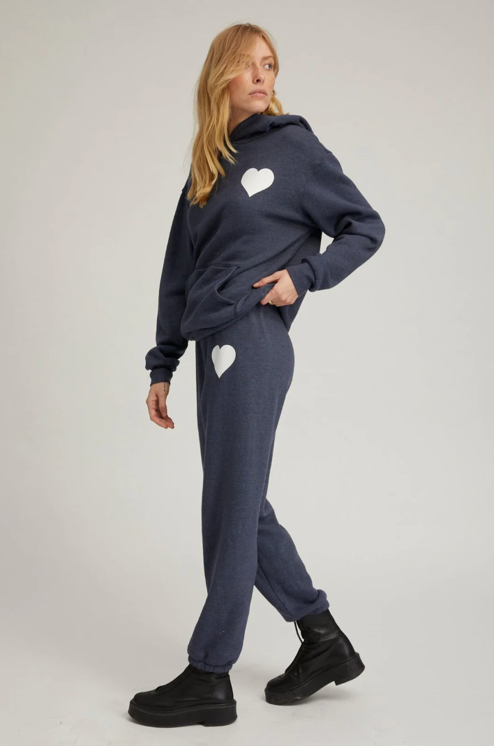 The SPRWMN Heart Sweatpants in Navy | Shop Eleanor 