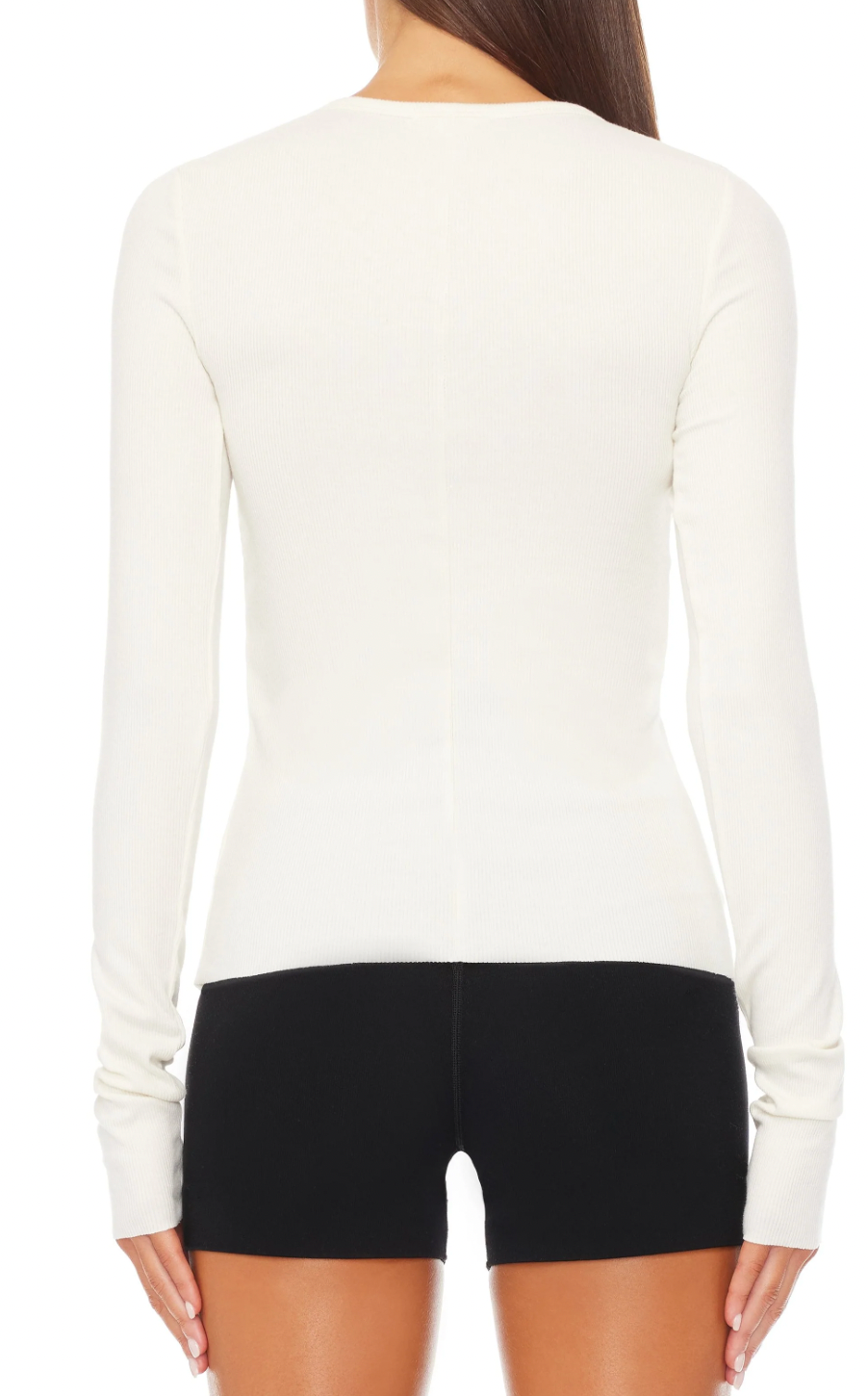 The Long Sleeve Fitted Top in White | Shop Eleanor 