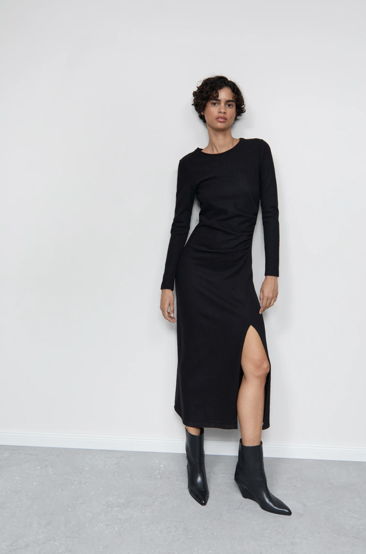 The CLOSED Wool Jersey Dress in Black | Shop Eleanor