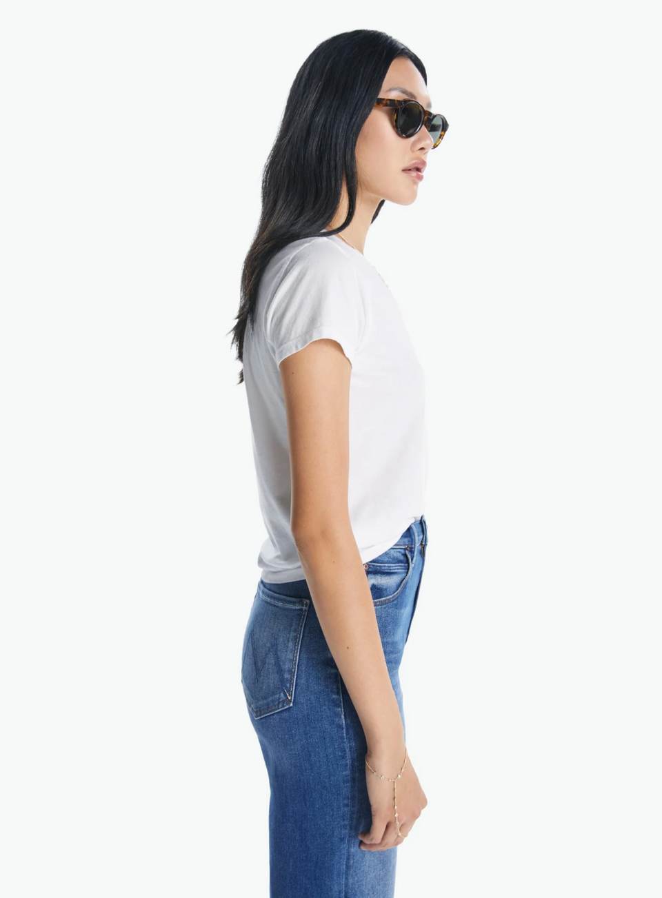 Mother Denim Lil Goodie Goodie Tee in White | Shop Eleanor 