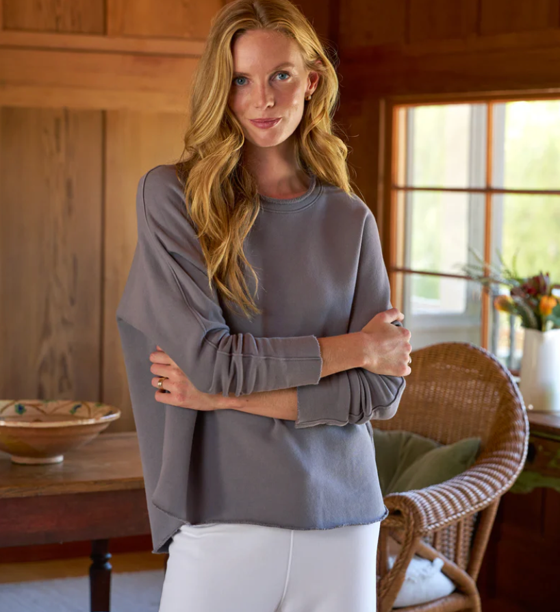 Frank & Eileen Anna Long-Sleeve Capelet in Elephant | Shop Eleanor 