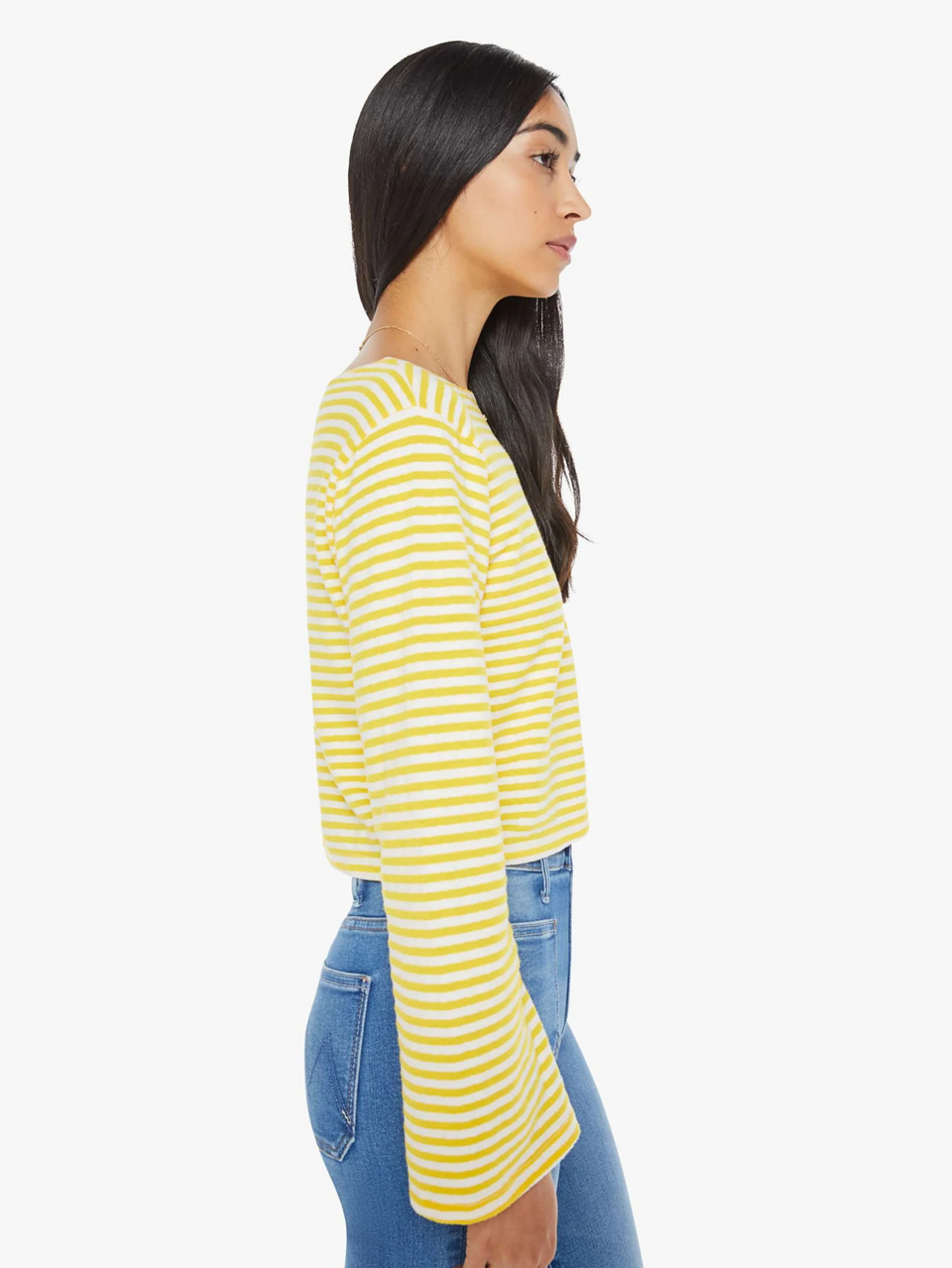 The Mother Denim Skipper Bell Tee in Yellow | Shop Eleanor 