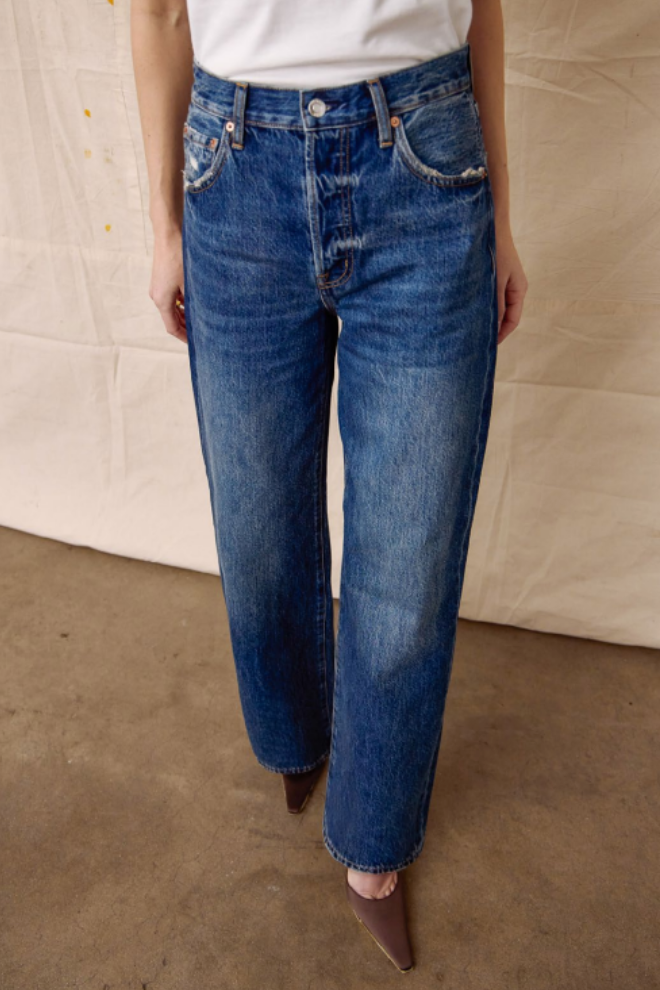 Tate High Rise Bowed Wide Leg Rigid Denim Jean *pre-sale* | Shop Eleanor