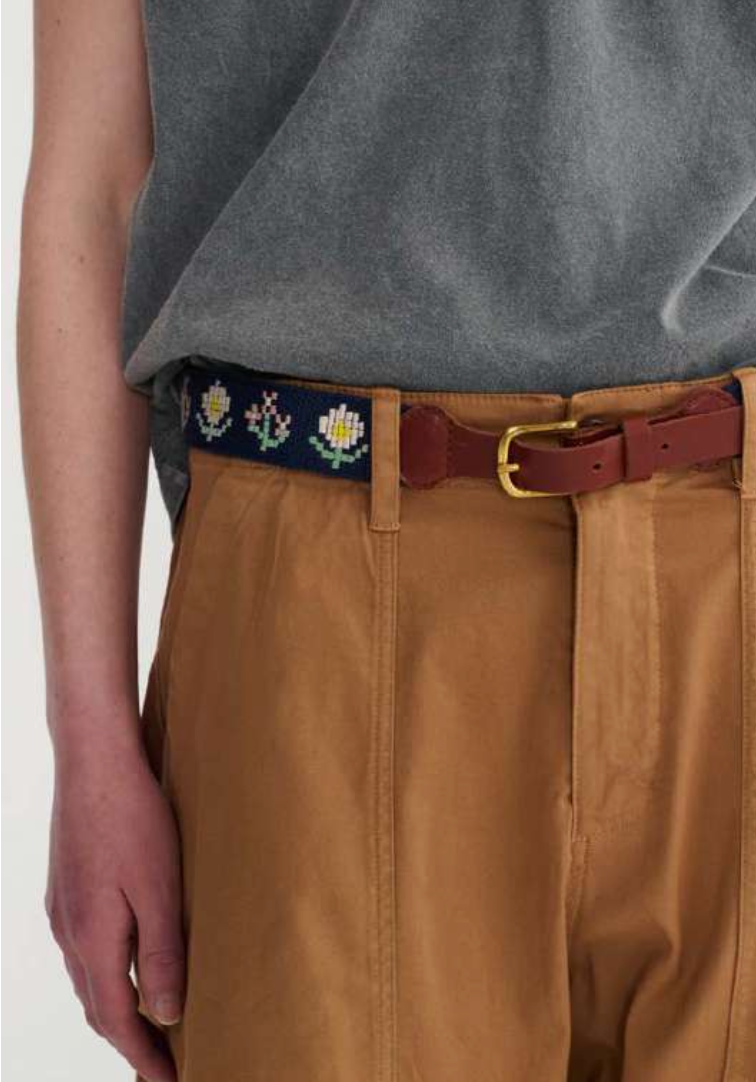 Embroidery Pixel Daisies Belt