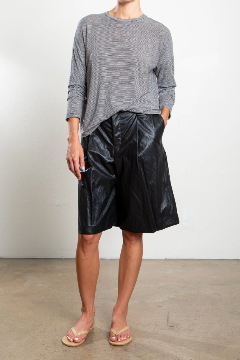 The Pharaoh Inez Faux Leather Short in Black | Shop Eleanor 