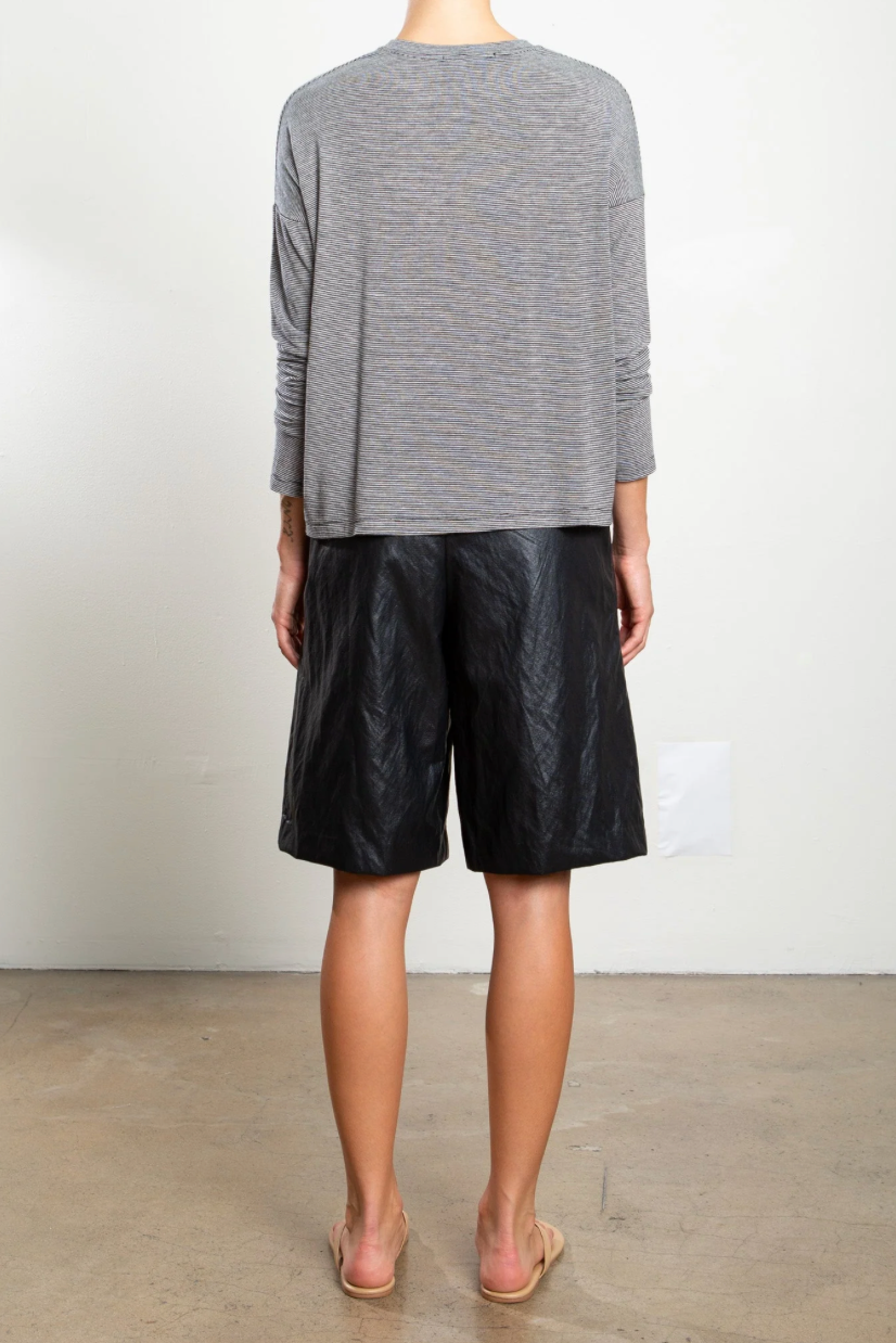 The Pharaoh Inez Faux Leather Short in Black | Shop Eleanor 