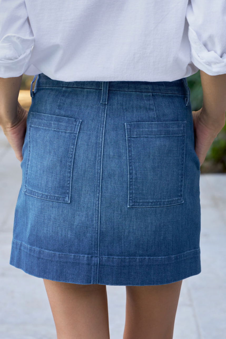 The Frank & Eileen Jameson Skirt in Washed Blue | Shop Eleanor 
