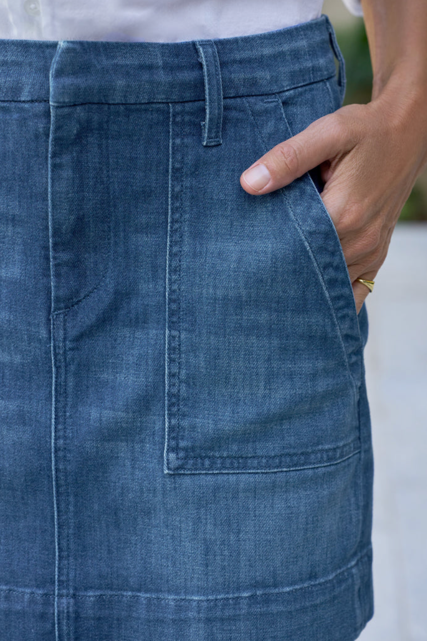 The Frank & Eileen Jameson Skirt in Washed Blue | Shop Eleanor 