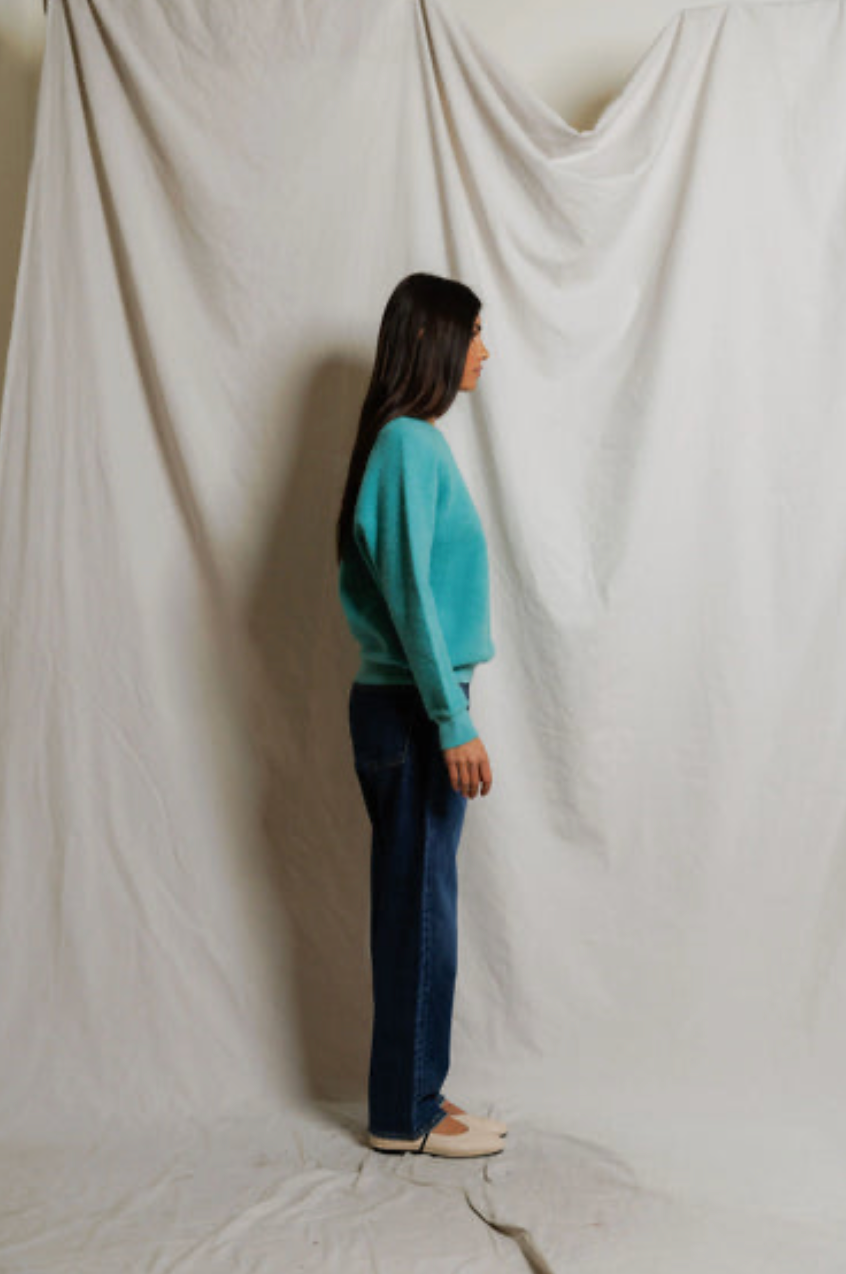 Perfect White Tee Ziggy in Teal Blue | Shop Eleanor 