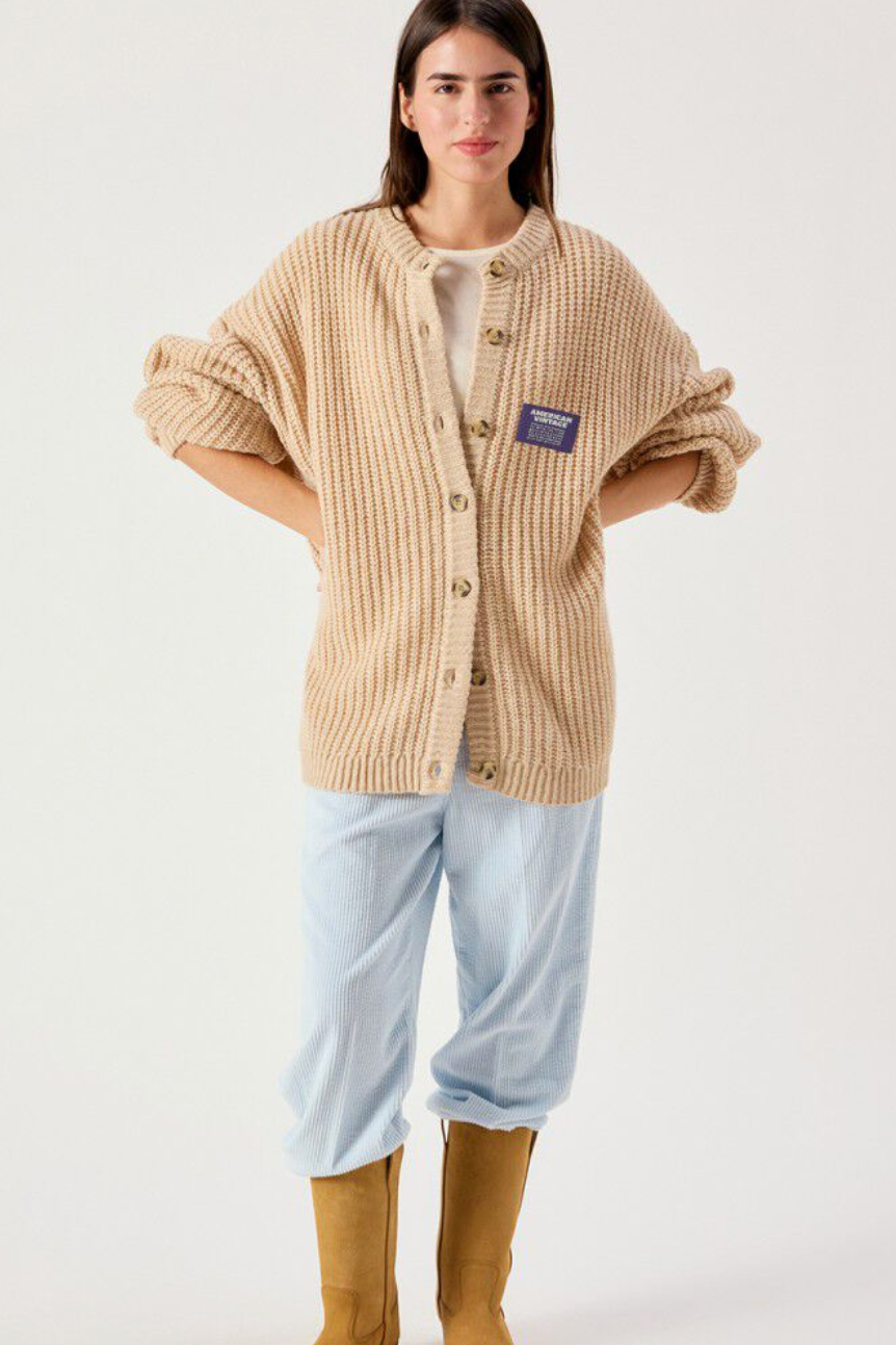 The American Vintage  Women's Cyro Cardigan in Beige | Shop Eleanor 