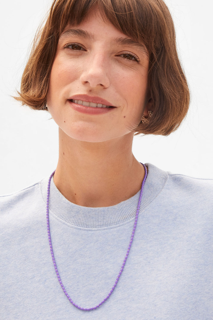 Enamel Barrel Necklace in Jacaranda | Shop Eleanor 