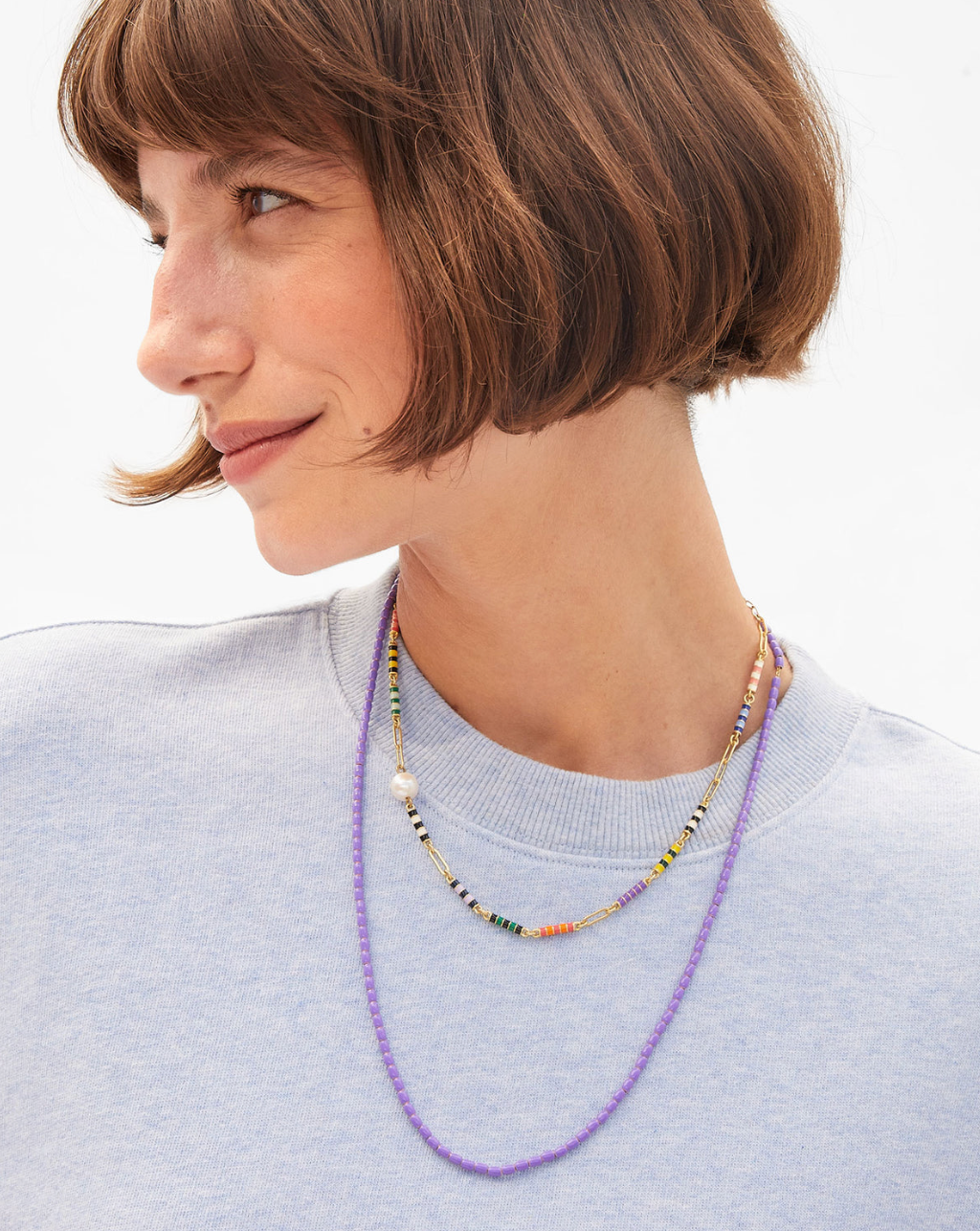 Enamel Barrel Necklace in Jacaranda | Shop Eleanor 