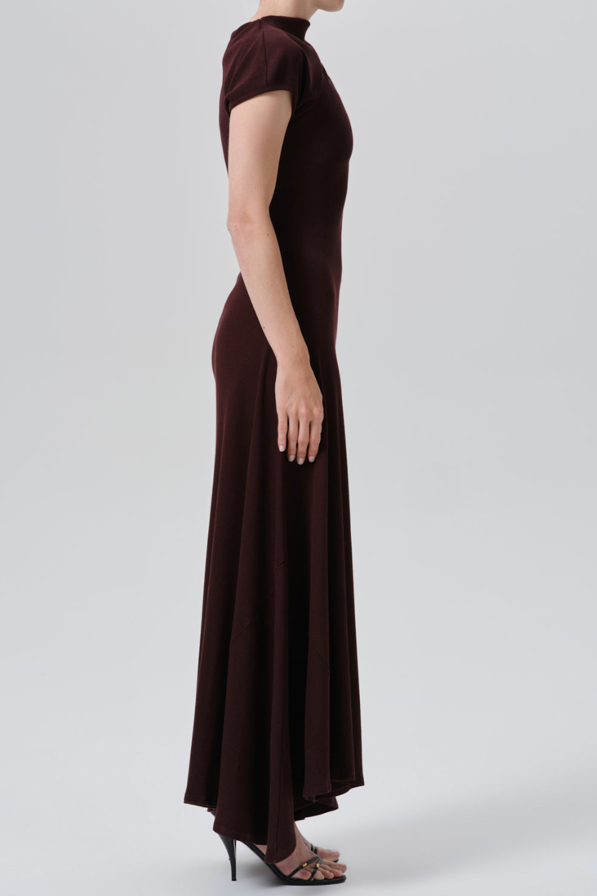 The Citizens of Humanity  Kira Sculptural Dress in Mahogany | Shop Eleanor 