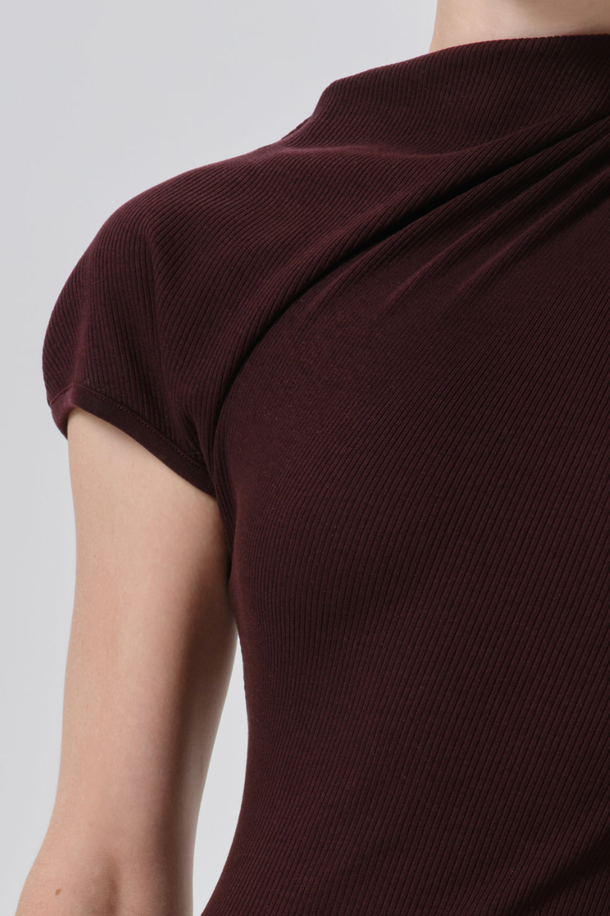 The Citizens of Humanity  Kira Sculptural Dress in Mahogany | Shop Eleanor 