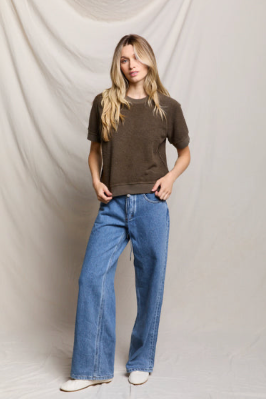The Perfect White Tee Kennedy Shirt in Dark Olive | Shop Eleanor 