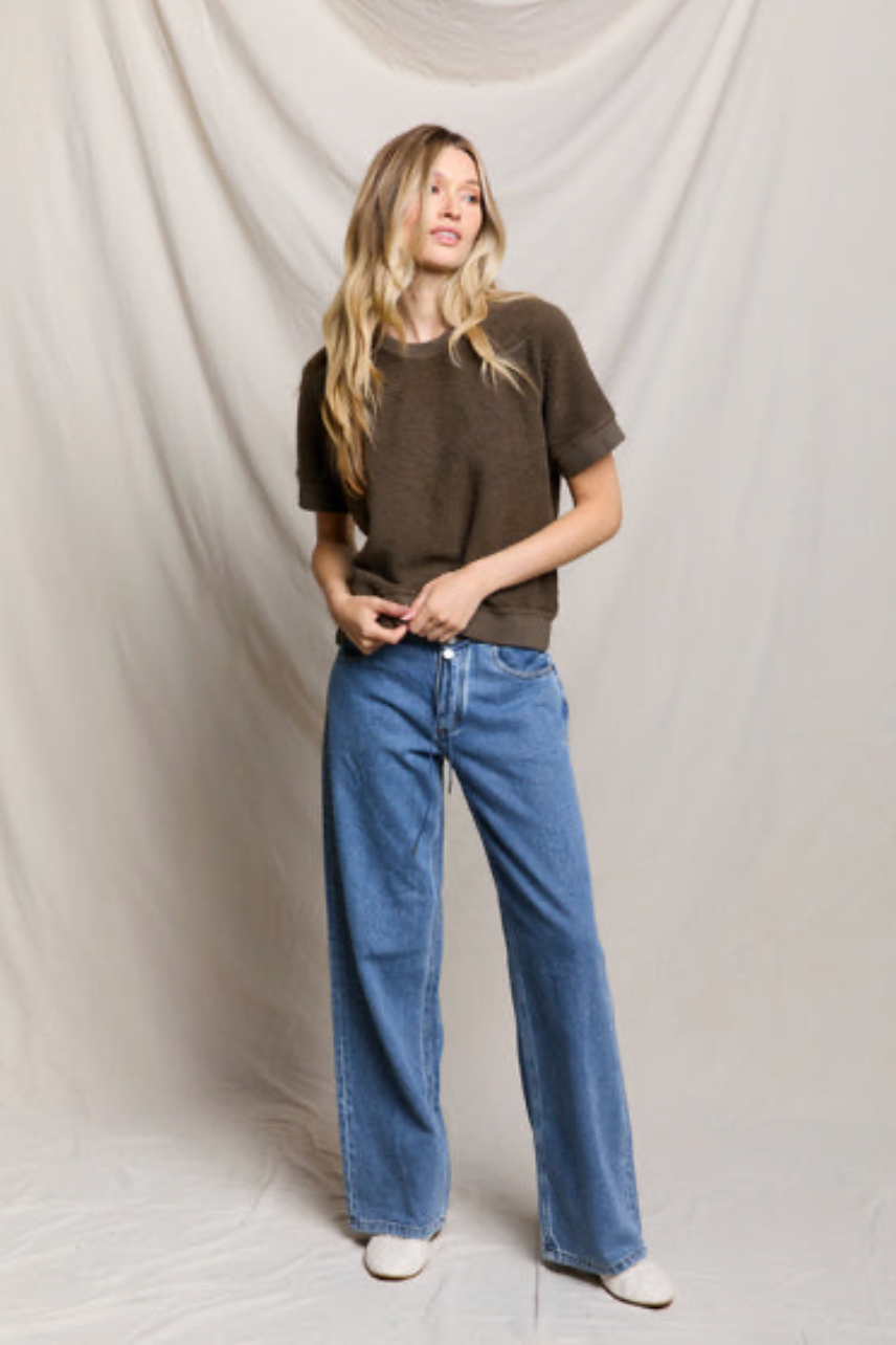 The Perfect White Tee Kennedy Shirt in Dark Olive | Shop Eleanor 
