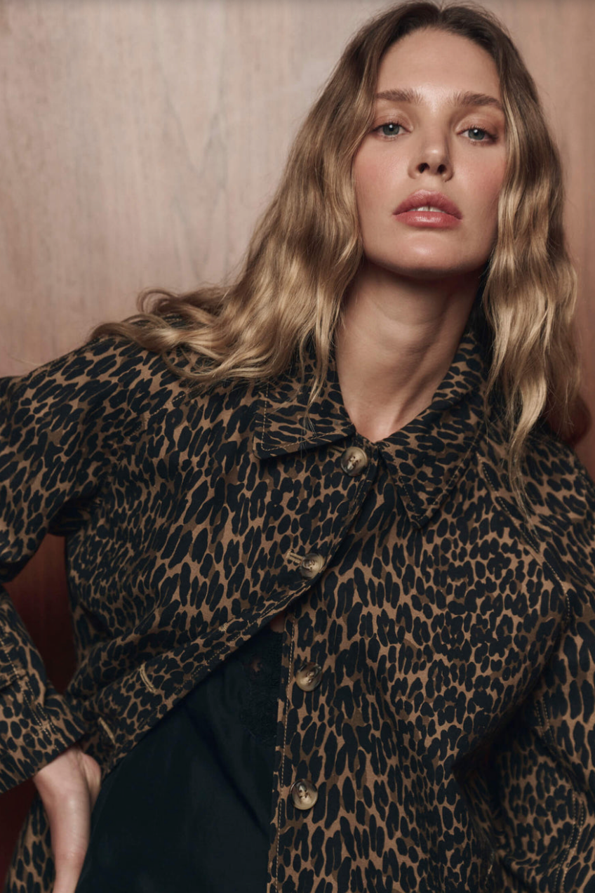 The Great Trench Coat in Dark Leopard | Shop Eleanor 