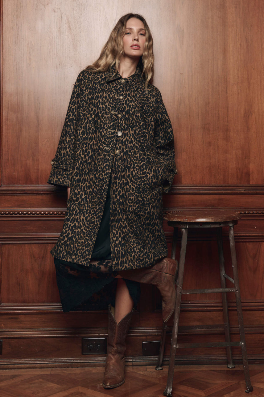 The Great Trench Coat in Dark Leopard | Shop Eleanor 