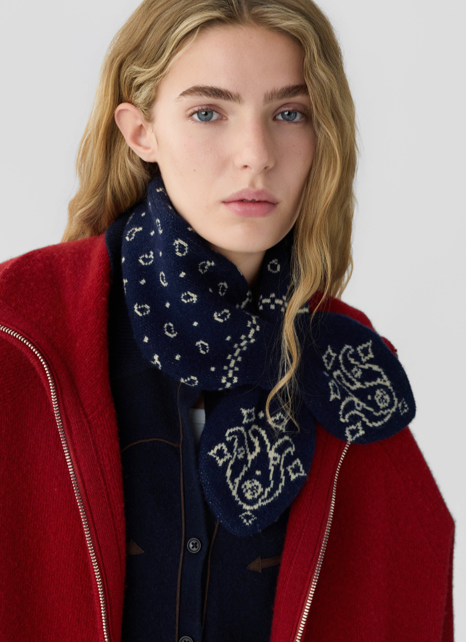 The Guest in Residence Bandana Bowtie Scarf in Midnight/Butter | Shop Eleanor 