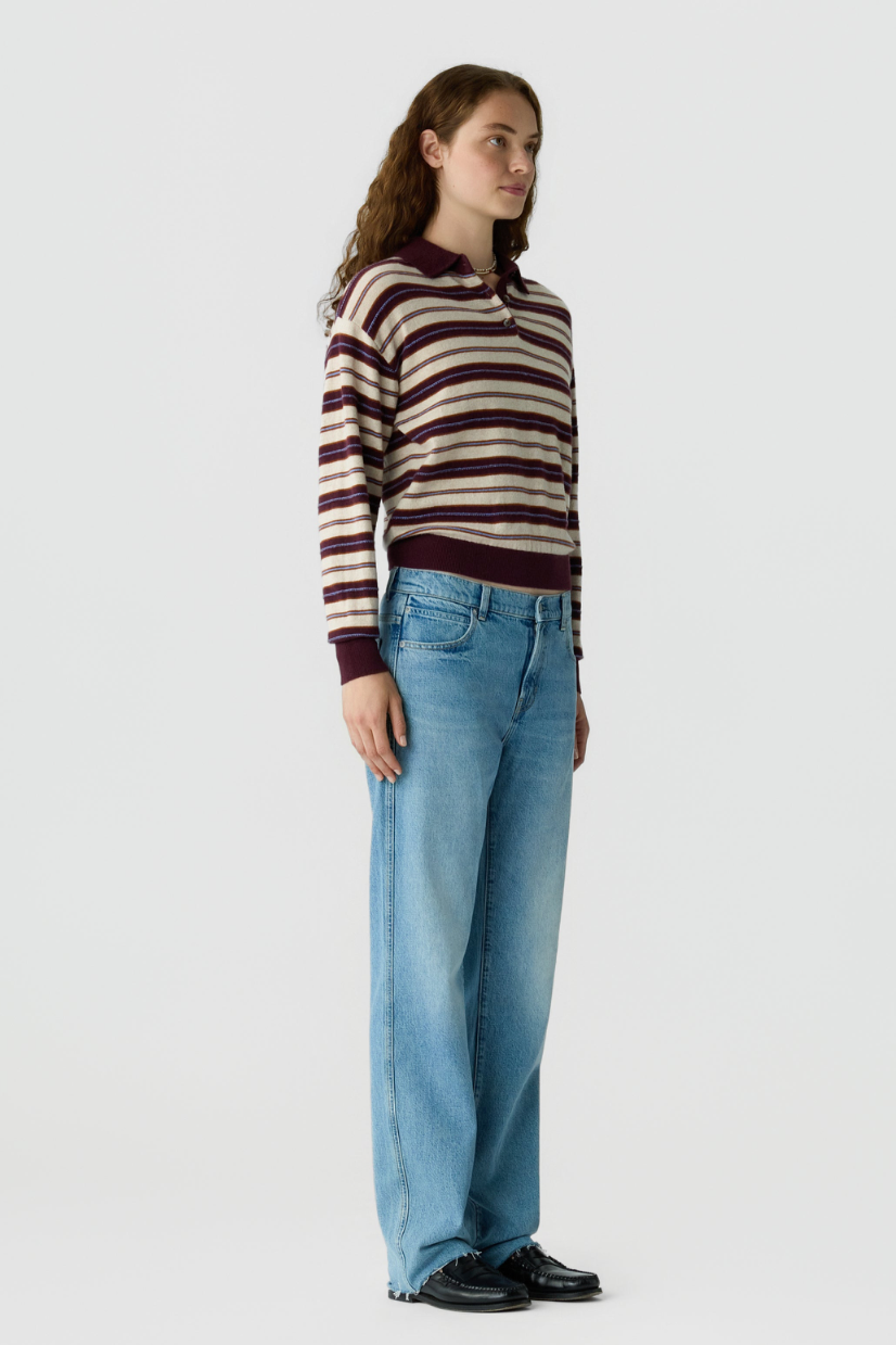 Guest in Residence Collegiate Stripe Polo in Fig Combo | Shop Eleanor 