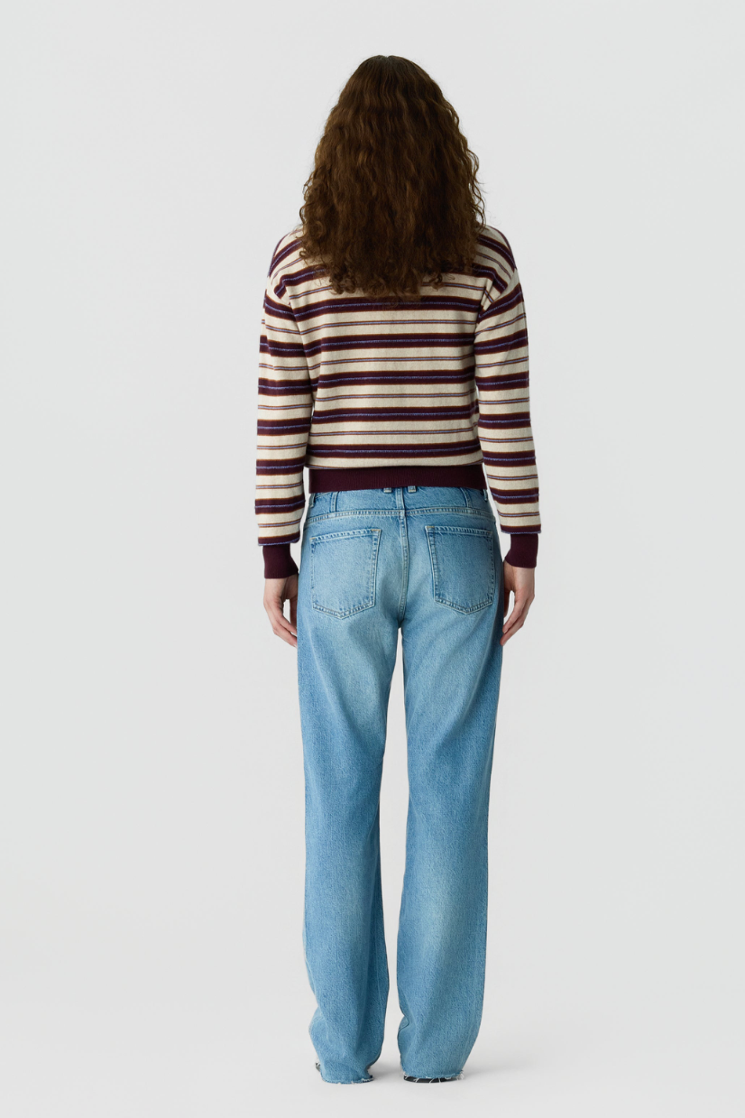 Guest in Residence Collegiate Stripe Polo in Fig Combo | Shop Eleanor 