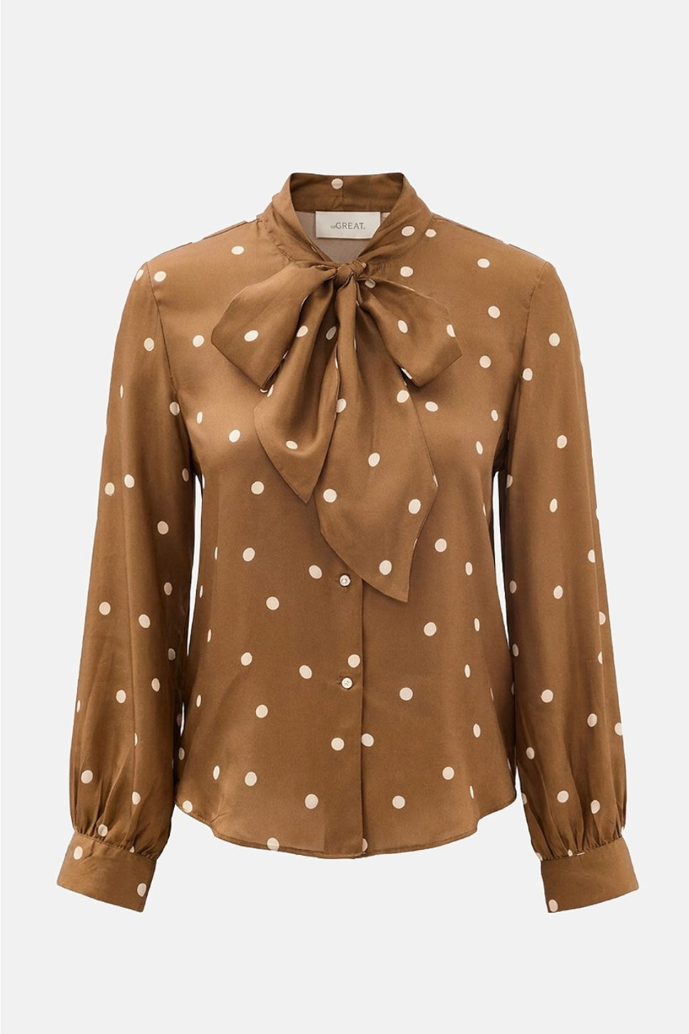 The Great The Zenith Top in Copper Bubble Dot | Shop Eleanor
