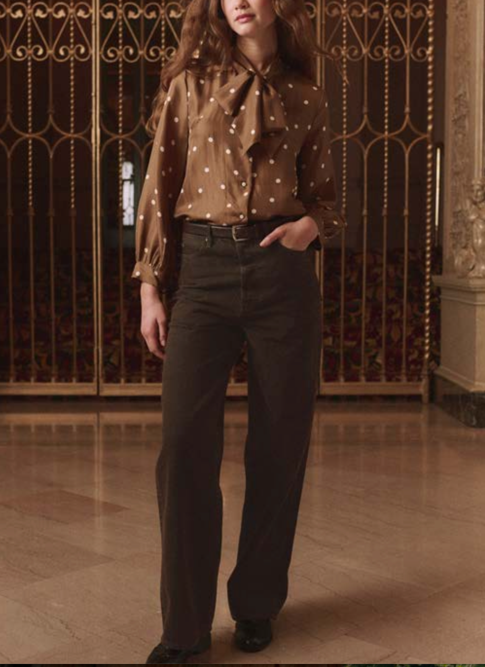 The Great The Zenith Top in Copper Bubble Dot | Shop Eleanor