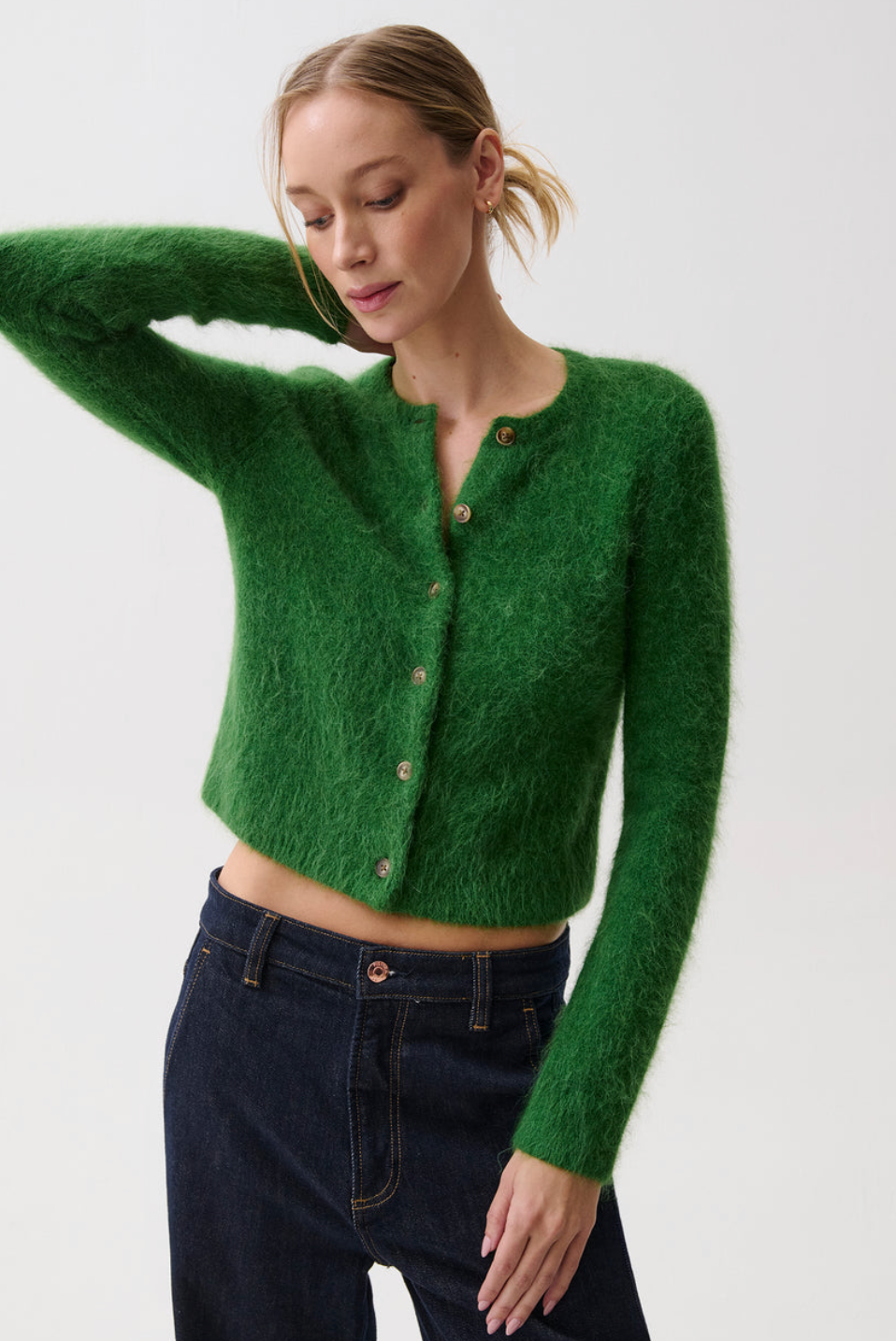 The Yara Cardigan in Moss from Pistola Denim | Shop Eleanor 