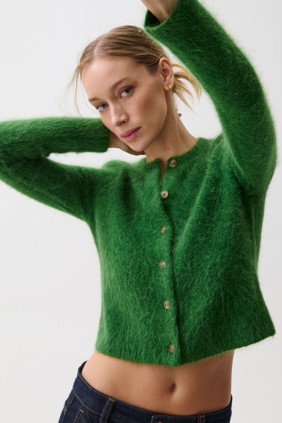 The Yara Cardigan in Moss from Pistola Denim | Shop Eleanor 
