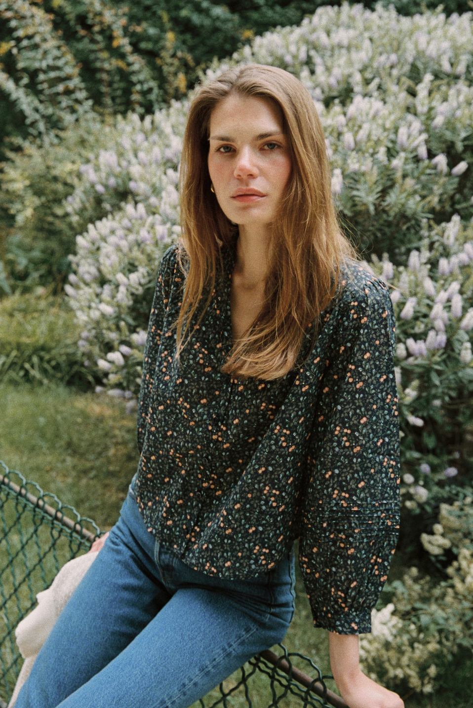 Pauline Blouse Marin Ditsy from TROVATA | Shop Eleanor 