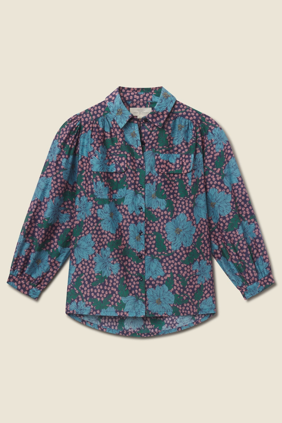The Zola Blouse in Midnight Trellis from TROVATA | Shop Eleanor 