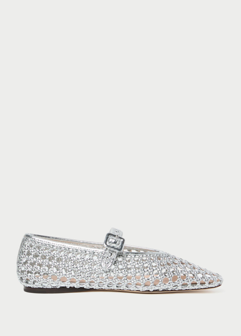 Loeffler Randall Junia Silver Mary Jane Flat | Shop Eleanor 