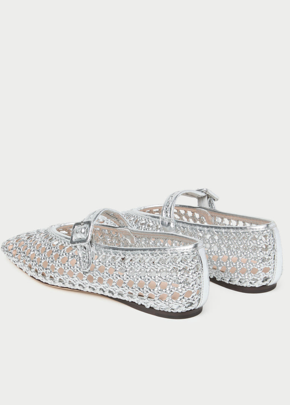 Loeffler Randall Junia Silver Mary Jane Flat | Shop Eleanor 