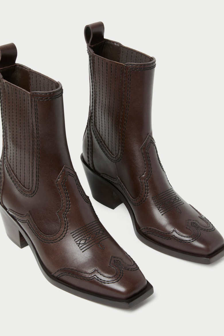 Loeffler Randall Agnes Western Boot in Brown | Shop Eleanor 